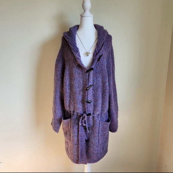NWT Loulou de la Falaise RARE Heavyweight Purple Knit Plus Size Cardigan 1X READ - Picture 1 of 11
